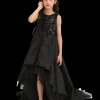 Black Accented Tea Styled Salem Dress