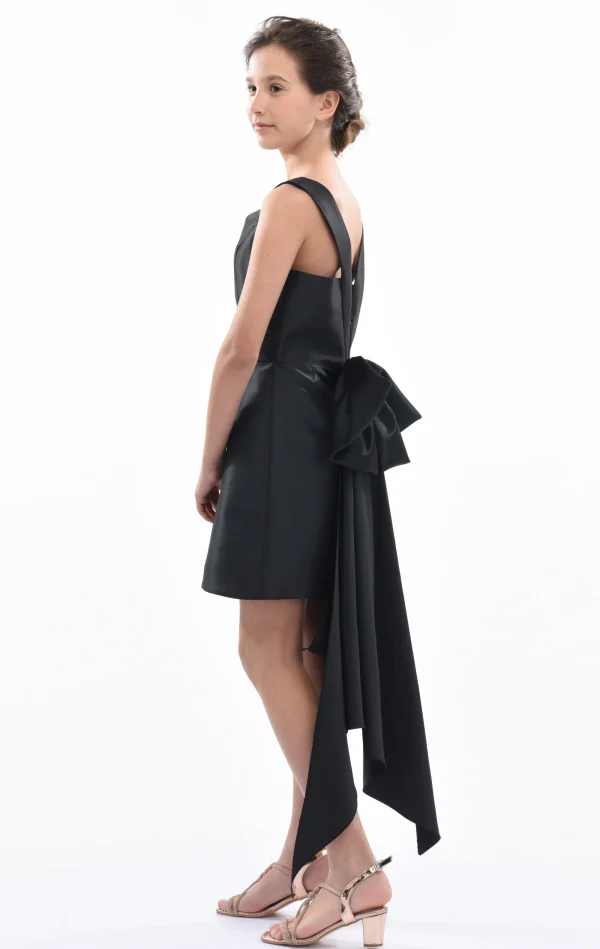 Black Isabel Back Bow Dress