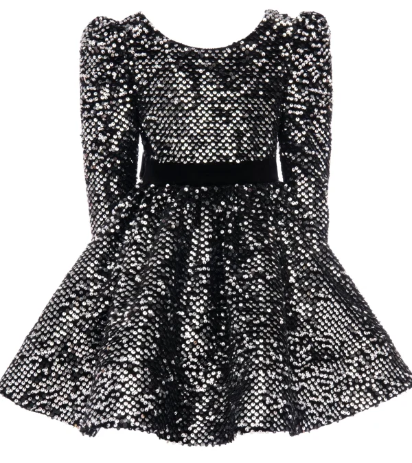 Black Merribrook Sequin Bow Dress
