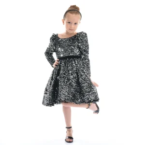 Black Merribrook Sequin Bow Dress
