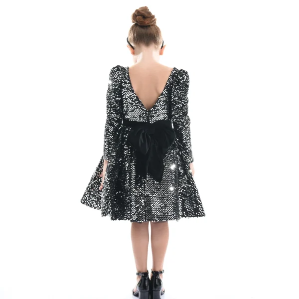 Black Merribrook Sequin Bow Dress