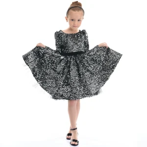Black Merribrook Sequin Bow Dress