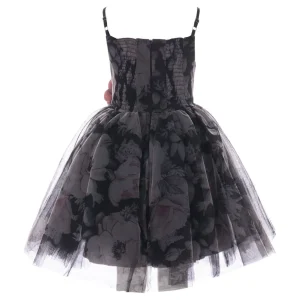 Black Montebello Rose Bud Dress