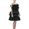Black Noella Ruffle Bow Dress