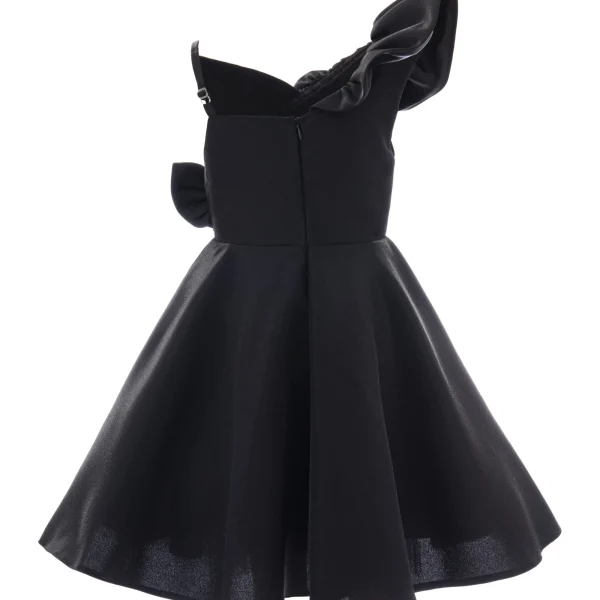 Black Riviera Off Shoulder Ruffle Dress