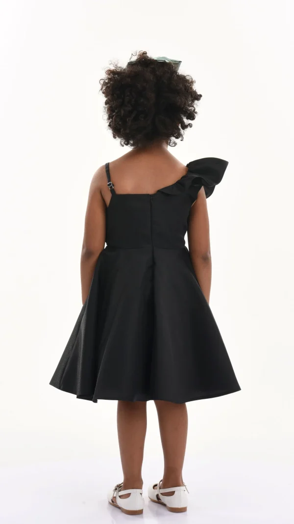 Black Riviera Off Shoulder Ruffle Dress