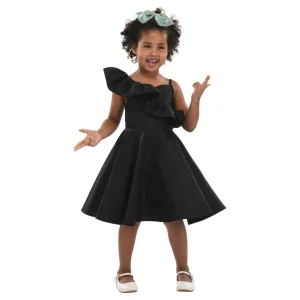 Black Riviera Off Shoulder Ruffle Dress