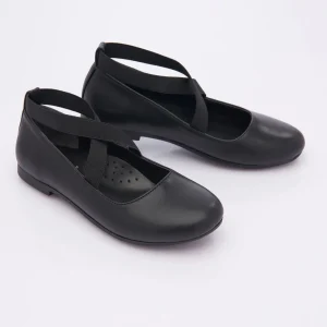Black Satin Ballerina Flats