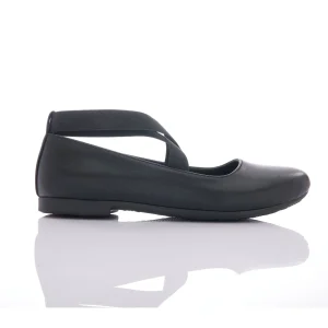 Black Satin Ballerina Flats