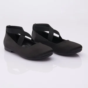 Black Satin Ballerina Flats