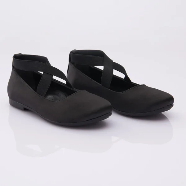 Black Satin Ballerina Flats