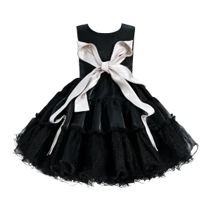 Black Sleeveless Bow Madrona Dress