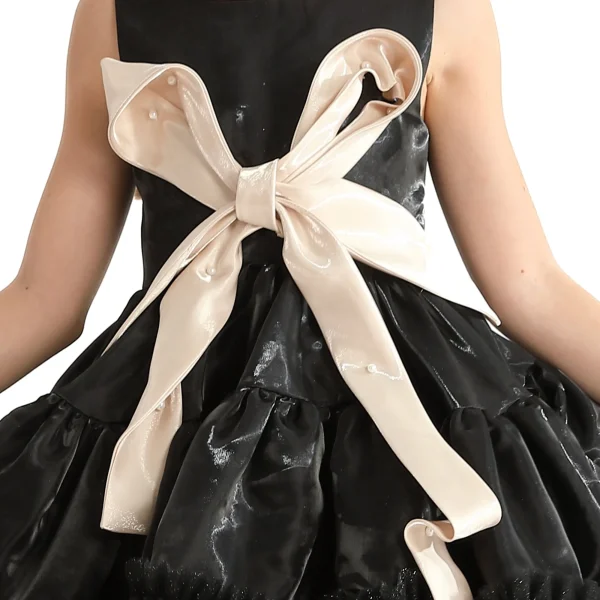 Black Sleeveless Bow Madrona Dress