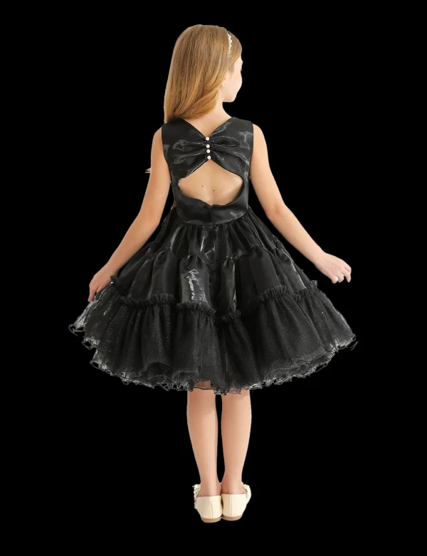 Black Sleeveless Bow Madrona Dress