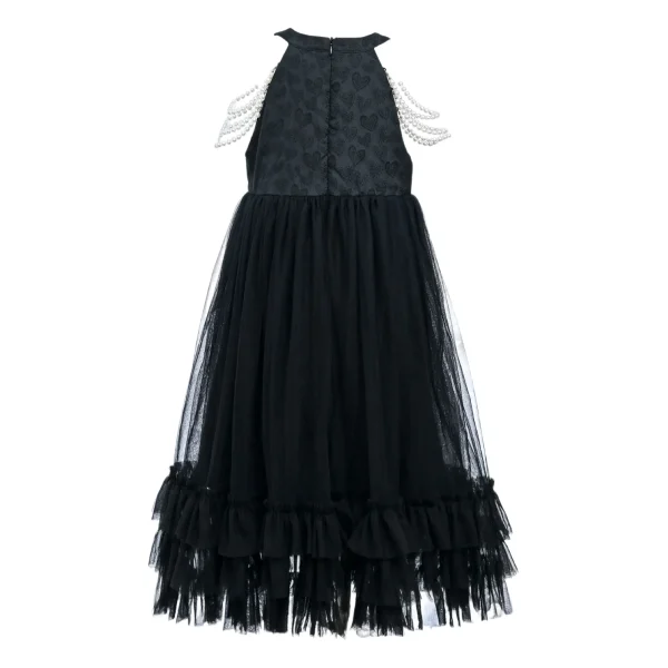 Black Tripoli Heart Sleeveless Dress