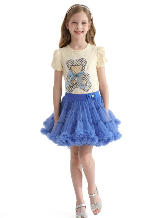 Blue Bow Tulle Skirt