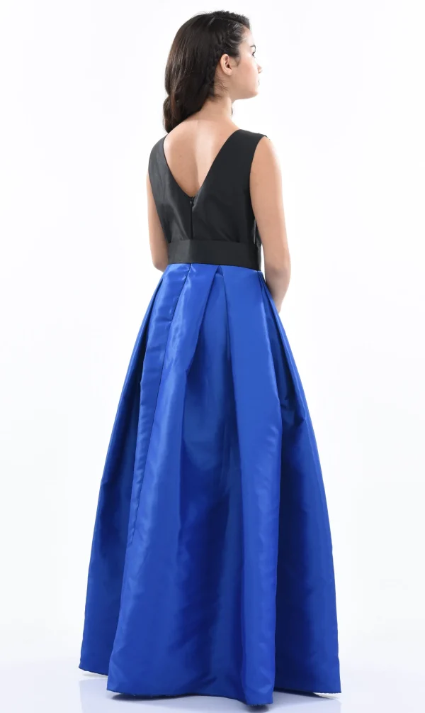 Blue Lucena Sleeveless Gem Gown