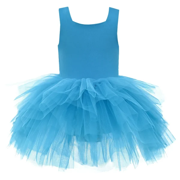 Blue Neon Solid Tutu Dress