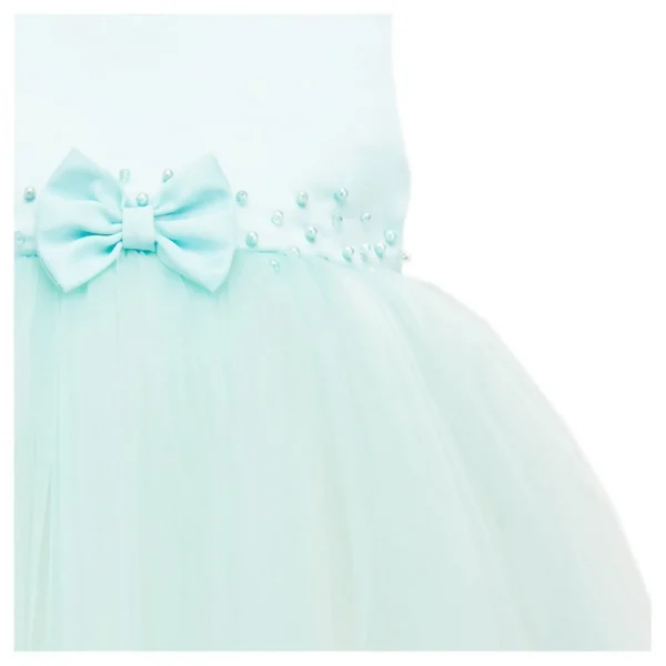 Blue Teal Mallory Bow Dress