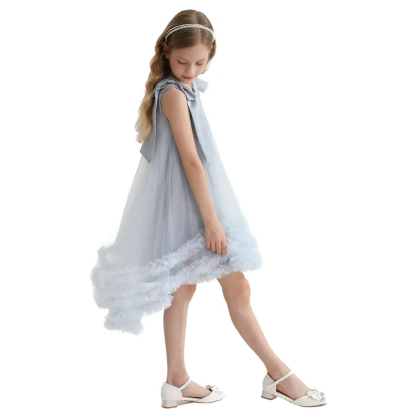 Blue Violeta Sleeveless Ruffle Overlay Dress