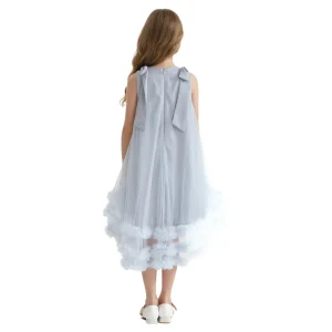 Blue Violeta Sleeveless Ruffle Overlay Dress