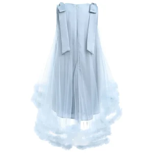 Blue Violeta Sleeveless Ruffle Overlay Dress
