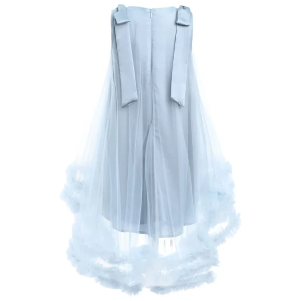 Blue Violeta Sleeveless Ruffle Overlay Dress