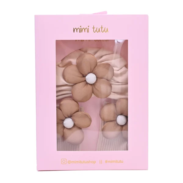 Brown Flower Beige Accent Gift Set