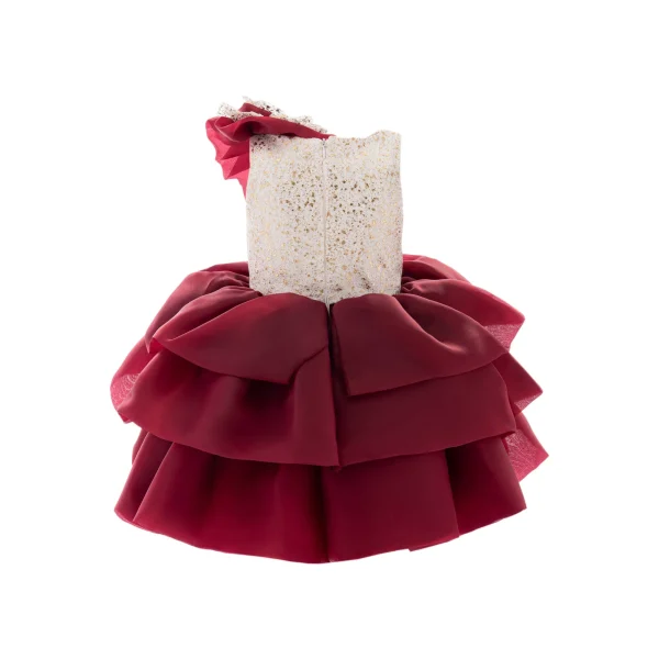Burgundy Ladera Tiered Ruffle Dress