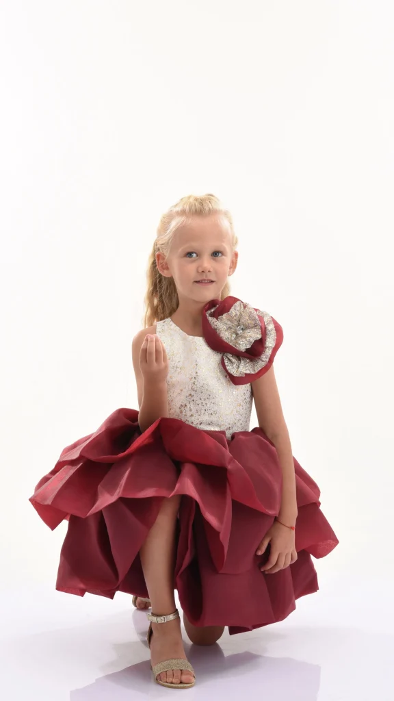 Burgundy Ladera Tiered Ruffle Dress