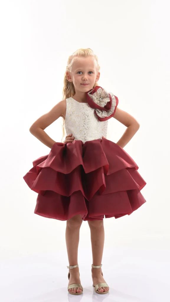 Burgundy Ladera Tiered Ruffle Dress
