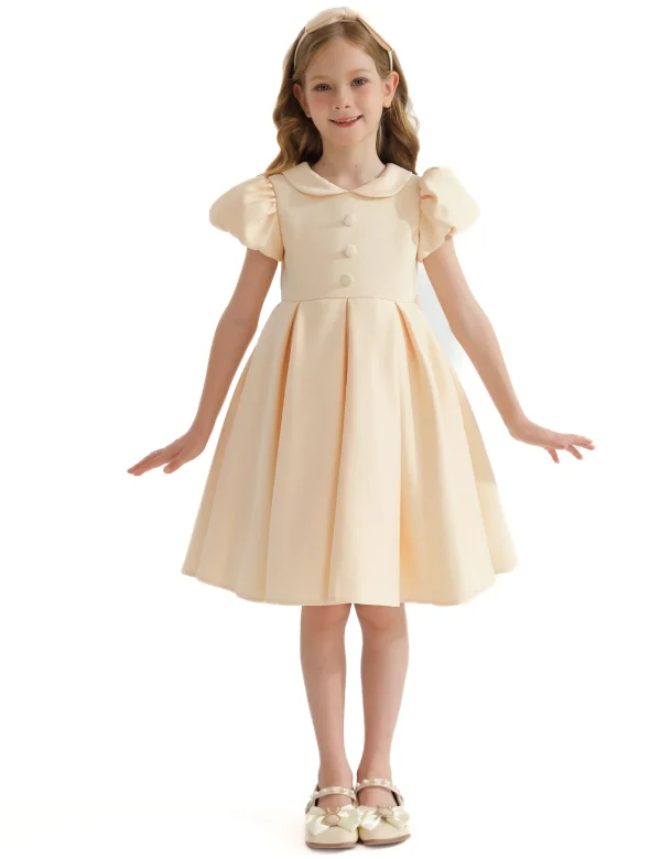 Champagne Barrymore Teacup Button Dress