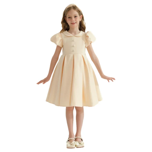 Champagne Barrymore Teacup Button Dress