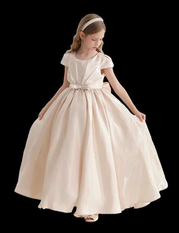 Champagne Bow Long Brea Dress