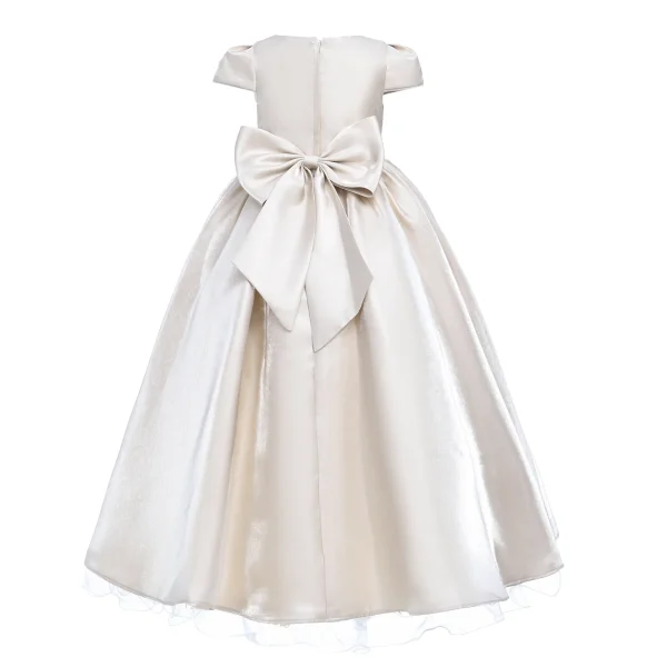 Champagne Bow Long Brea Dress