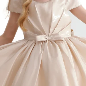 Champagne Bow Long Brea Dress