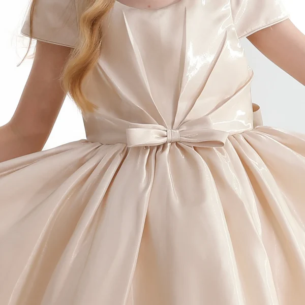 Champagne Bow Long Brea Dress
