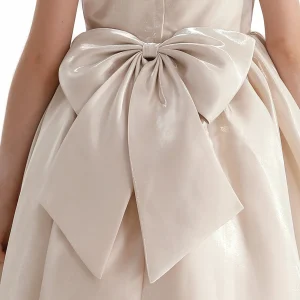 Champagne Bow Long Brea Dress