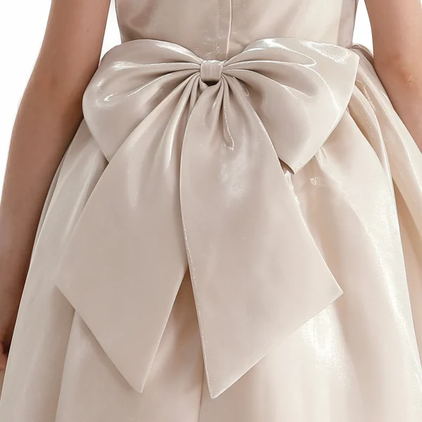 Champagne Bow Long Brea Dress