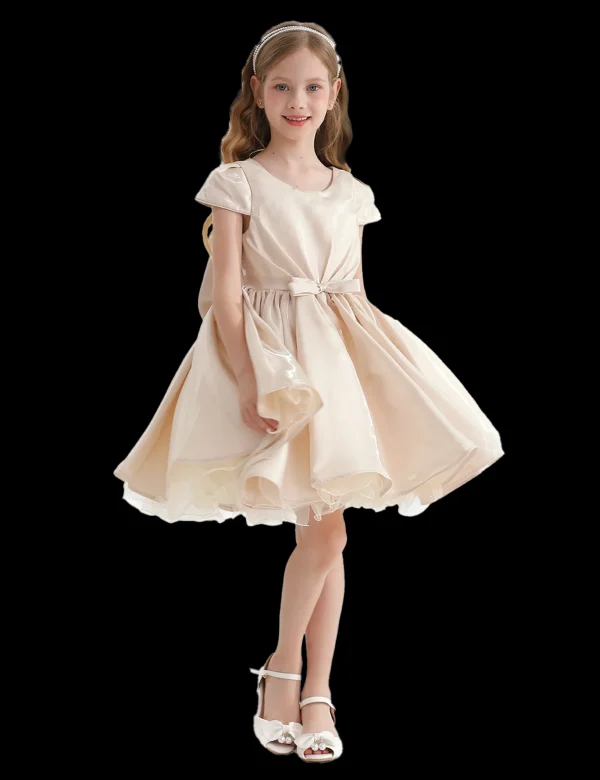 Champagne Bow Short Solera Dress