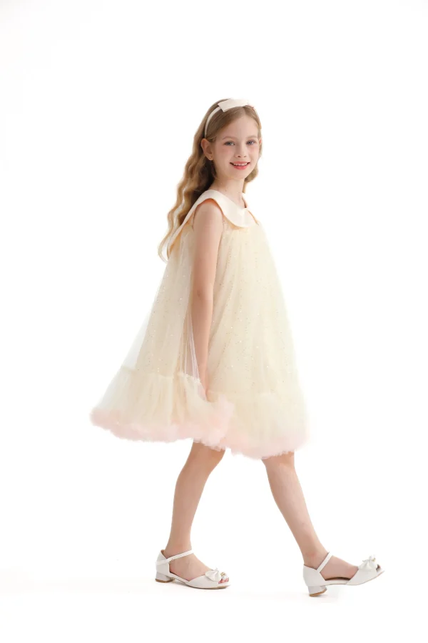 Champagne Caledonia Pleated Dress