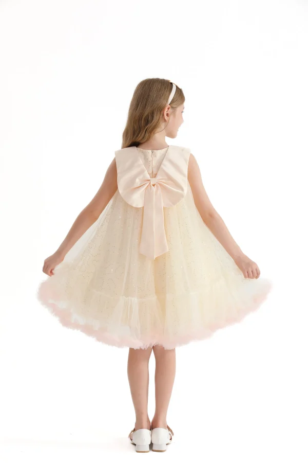 Champagne Caledonia Pleated Dress