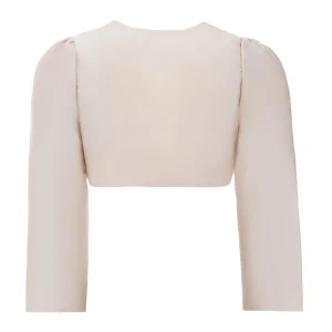 Champagne Cropped Satin Cardigan