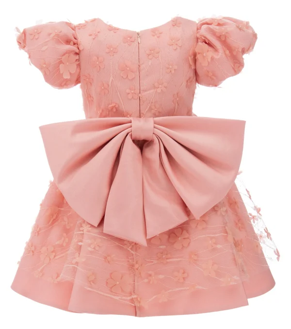 Coral Moneta Floral Bow Dress