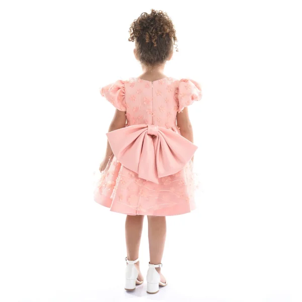 Coral Moneta Floral Bow Dress