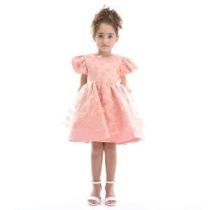 Coral Moneta Floral Bow Dress