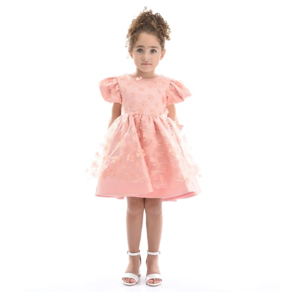 Coral Moneta Floral Bow Dress