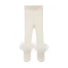 Cream Ankle Ruffle Tights