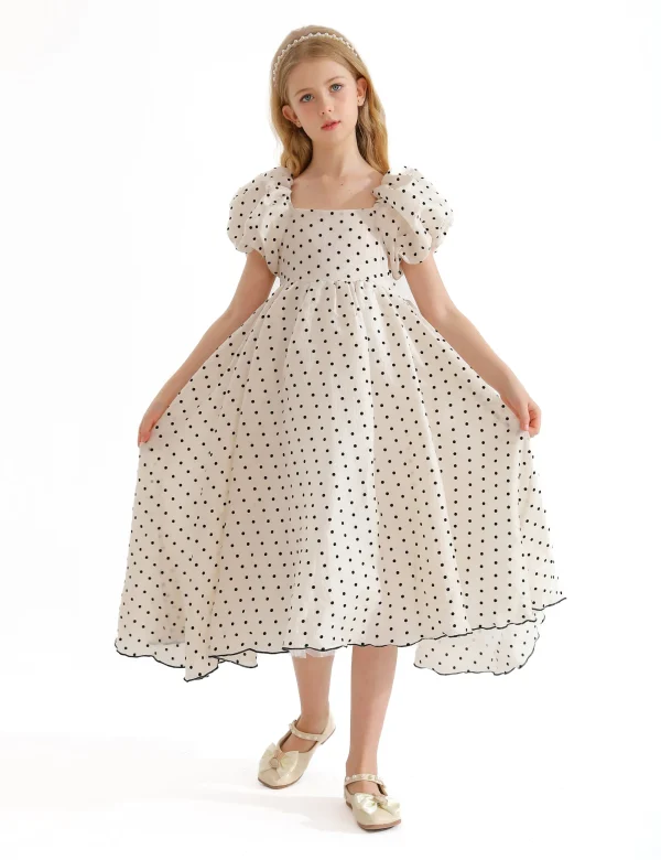 Cream Osuna Polka Dot Teacup Dress