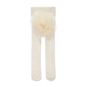 Cream Ruffle Pom Tail Tights